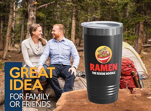 Ramen Lover Black Edition - Vaso vikingo de 20 onzas The Divine Fideos Food Lovers pollo, calabaza, despensa vegana fideos picantes