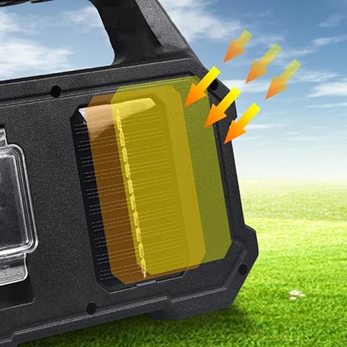 Miniatura 4 de Paquete de 1 linterna solar de alta recargable para exteriores, reflector de luz LED de trabajo para camping, emergencias, cabezales de luz de