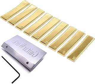 TUOREN 10Pcs Guitar Bass Fretboard Press Caul Block With 9 Radiused Brass Inserts 7.25/9.5/10/12/14/15/16/17/20 Radian Guitar Bass Repairing & Luthier Tools