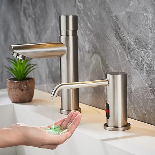 Miniatura 2 de Dispensador automático de jabón líquido sin contacto para baño y cocina con sensores infrarrojos mejorados de 33.81 oz33.8 fl oz, dispensador de