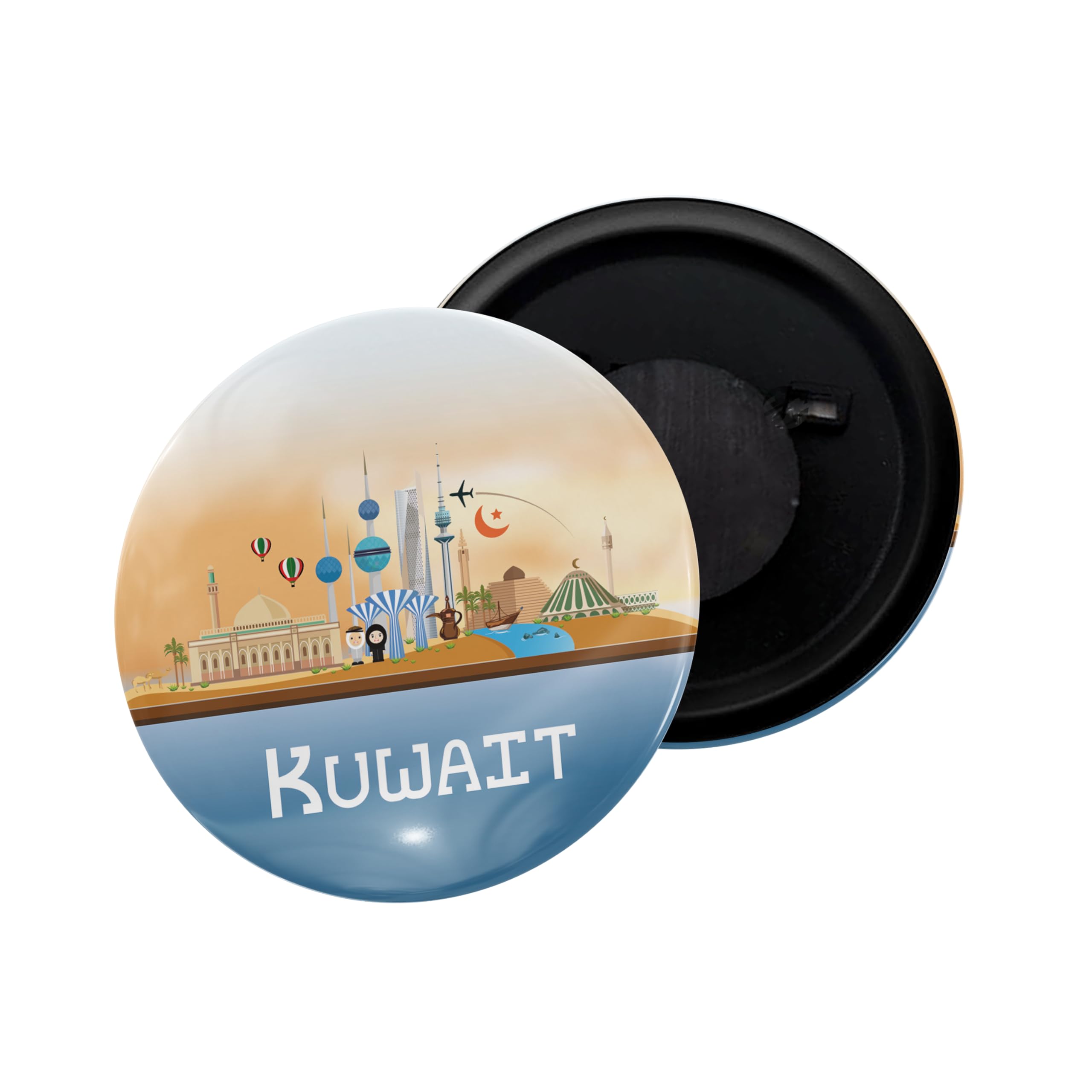 Buy dhcrafts Fridge Blue Kuwait Glossy Finish Design Pack of 1