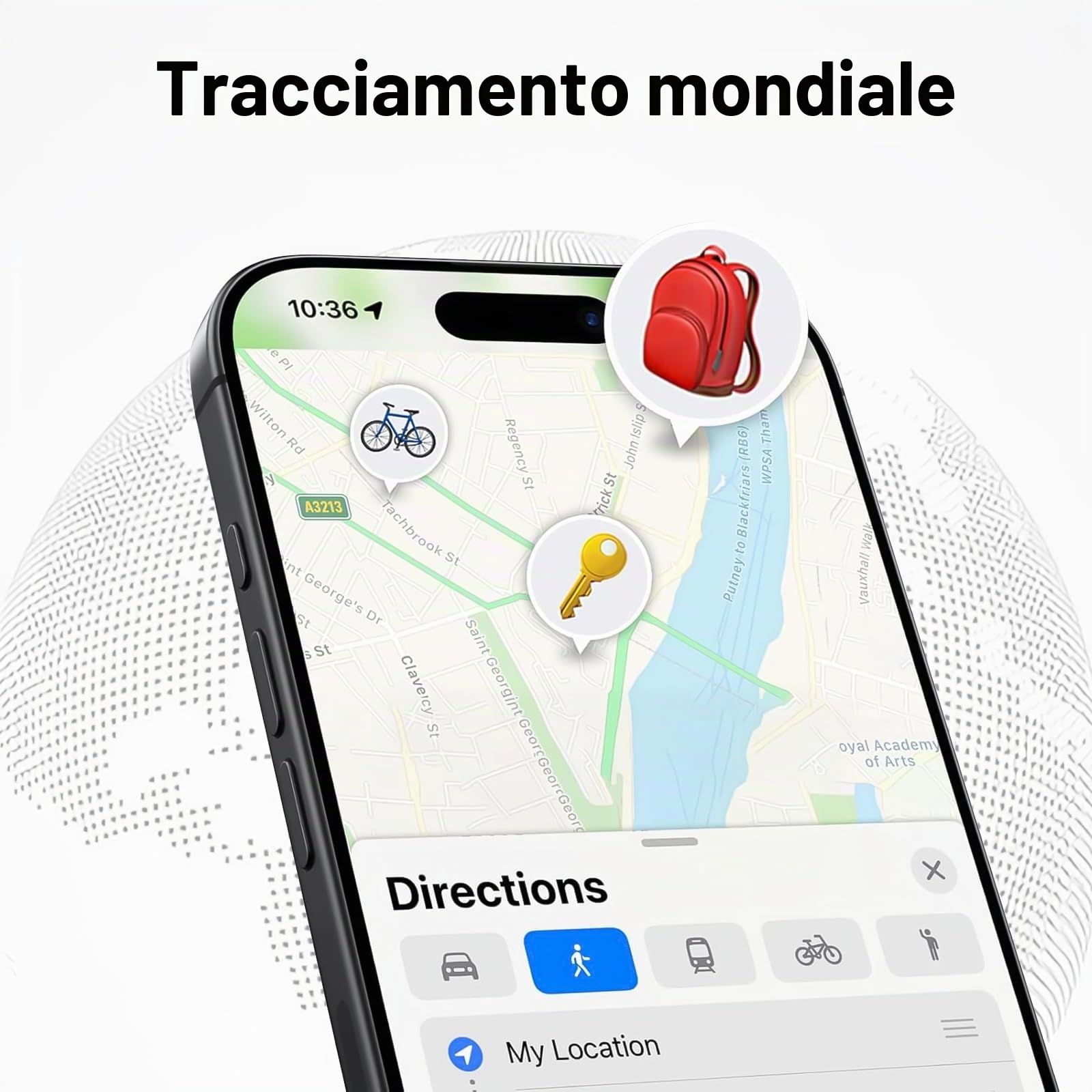 Air Tracker Tag 2 Pezzi, Smart Tracker Funziona con Apple Dov'è App (solo iOS), Batteria Sostituibile Bluetooth Trova Oggetti, 2 anni Utilizzabile Localizzatore Chiavi per Chiavi/Bagagli/Valigie