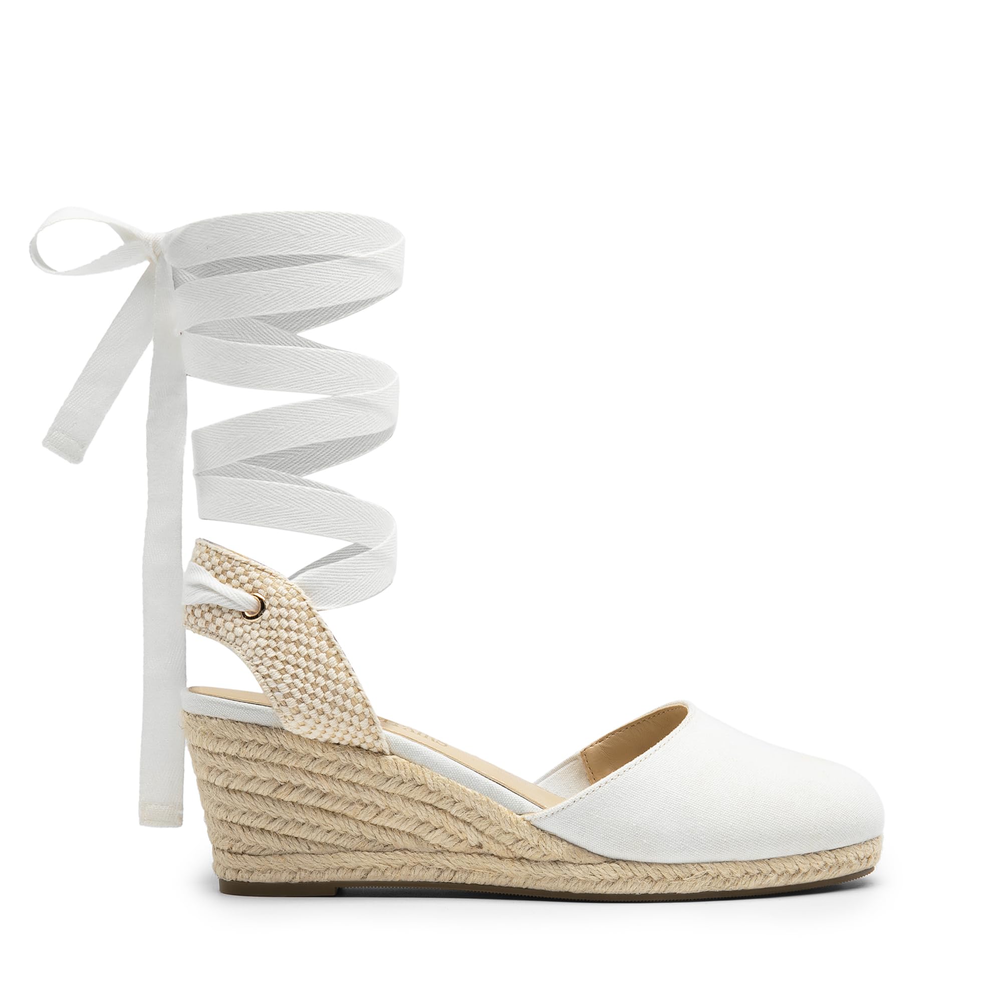 DREAM PAIRS Espadrilles da donna con punta aperta, sandali eleganti con plateau da infilare, cinturino alla caviglia, sandali con tacco a zeppa