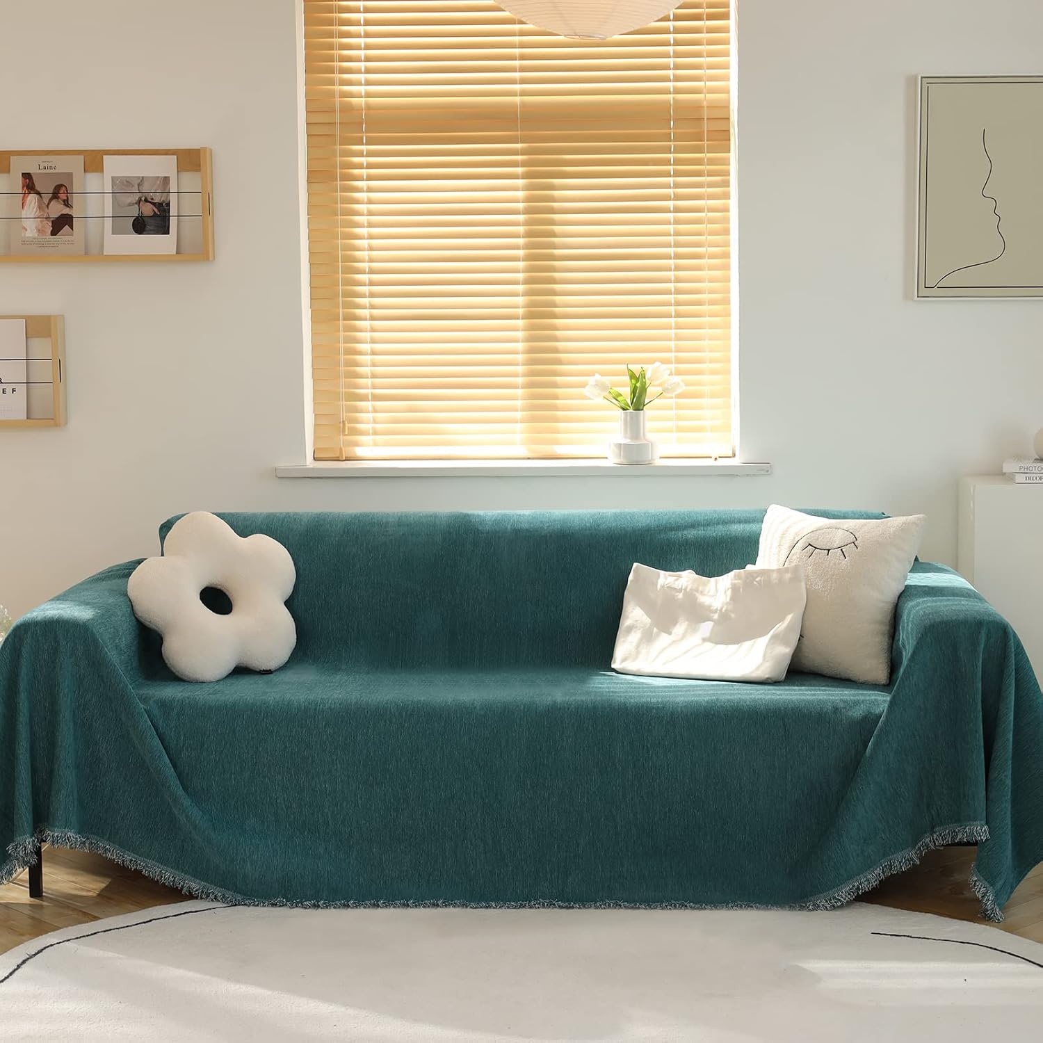 Amazon.com: MEETSKY Couch Covers for 3 Cushion Couch Washable Sofa ...
