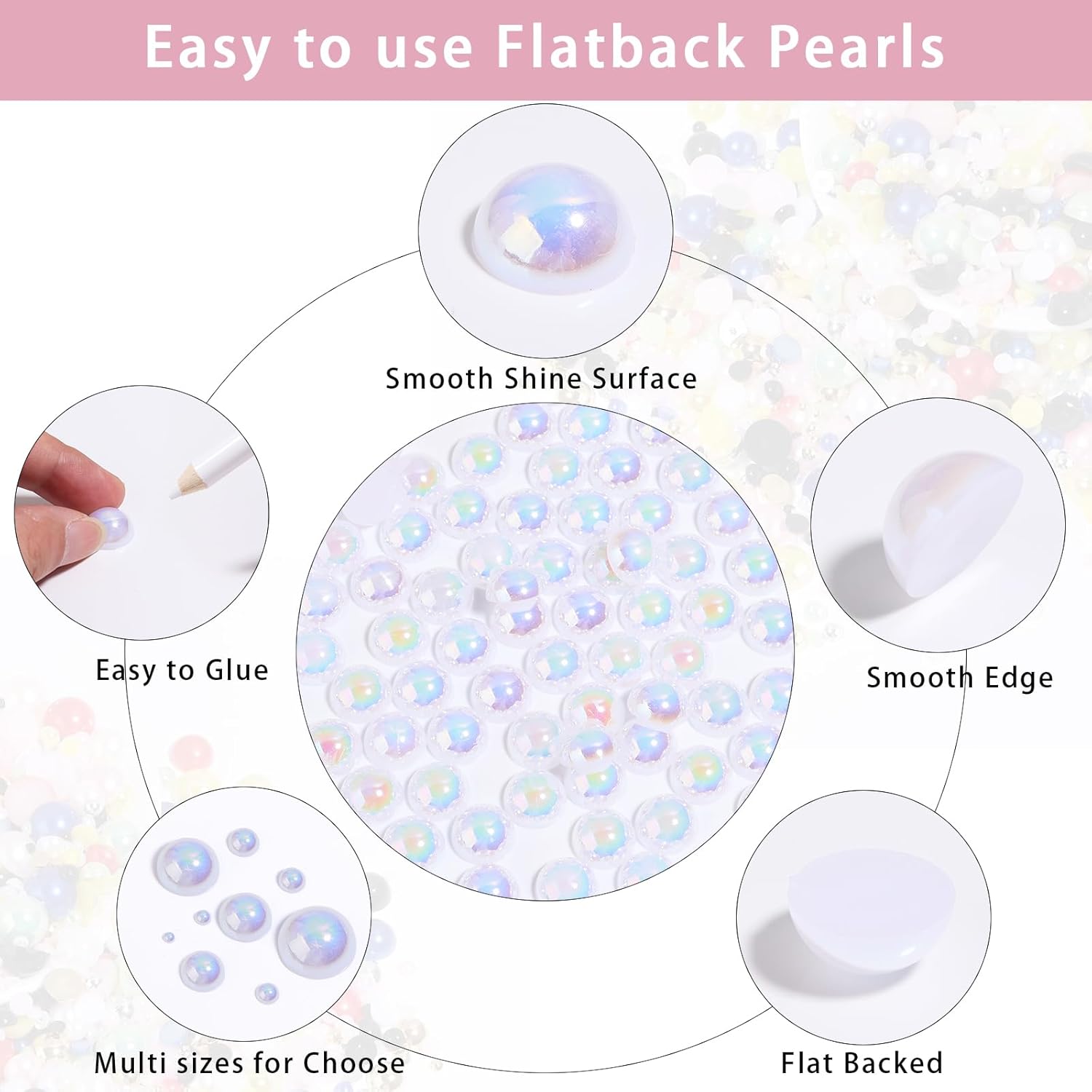 250PCS 12mm Gold Flatback Pearls for Crafting Jewelry Making Round Half Pearls for Making DIY Scrapbook Shoes Clothes Cup Nail Wedding Art Decoration - Image 3