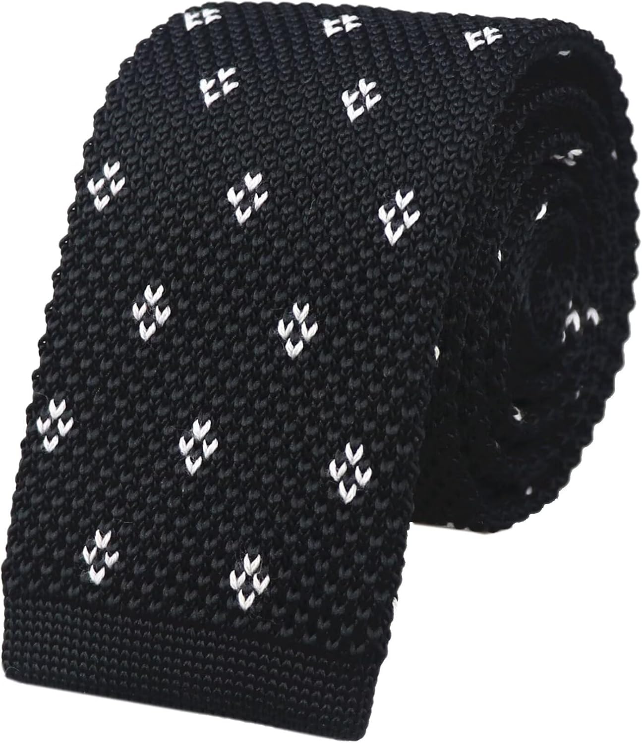 Men's Skinny Knit Tie Smart Casual Knitted Necktie Flat-end Sock Ties