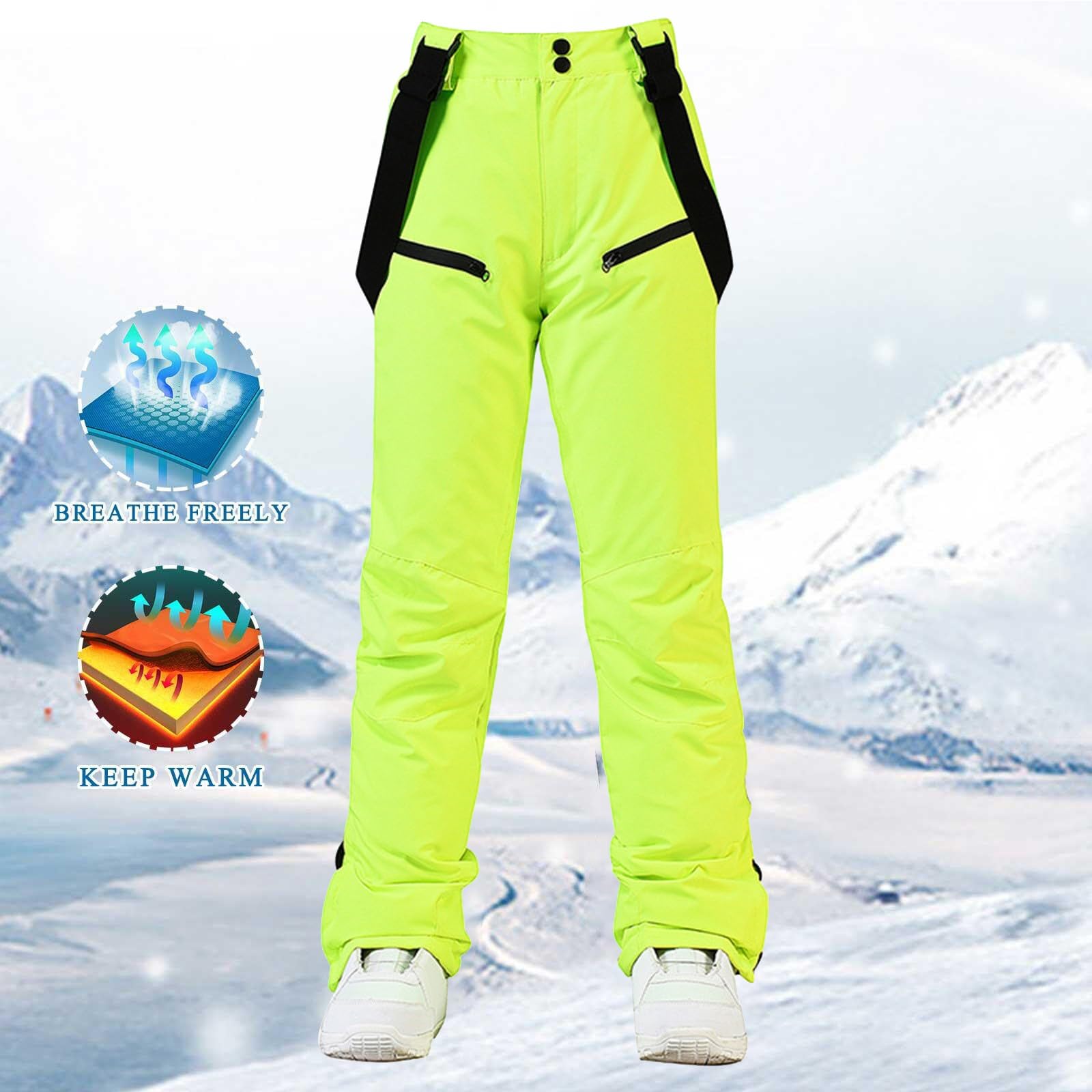 Générique Legging De Grossesse isolée pour Femme, Pantalon à Bretelles Couleur Unie Abdominale (Green, M)