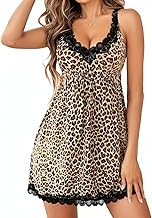 Women's Babydoll Lace Chemise Lingerie Nightgowns V-Neck Full Slips Sleepwear Mini Teddy Night Dress Nighty Gift for Bridal’s on Honeymoon and Anniversary