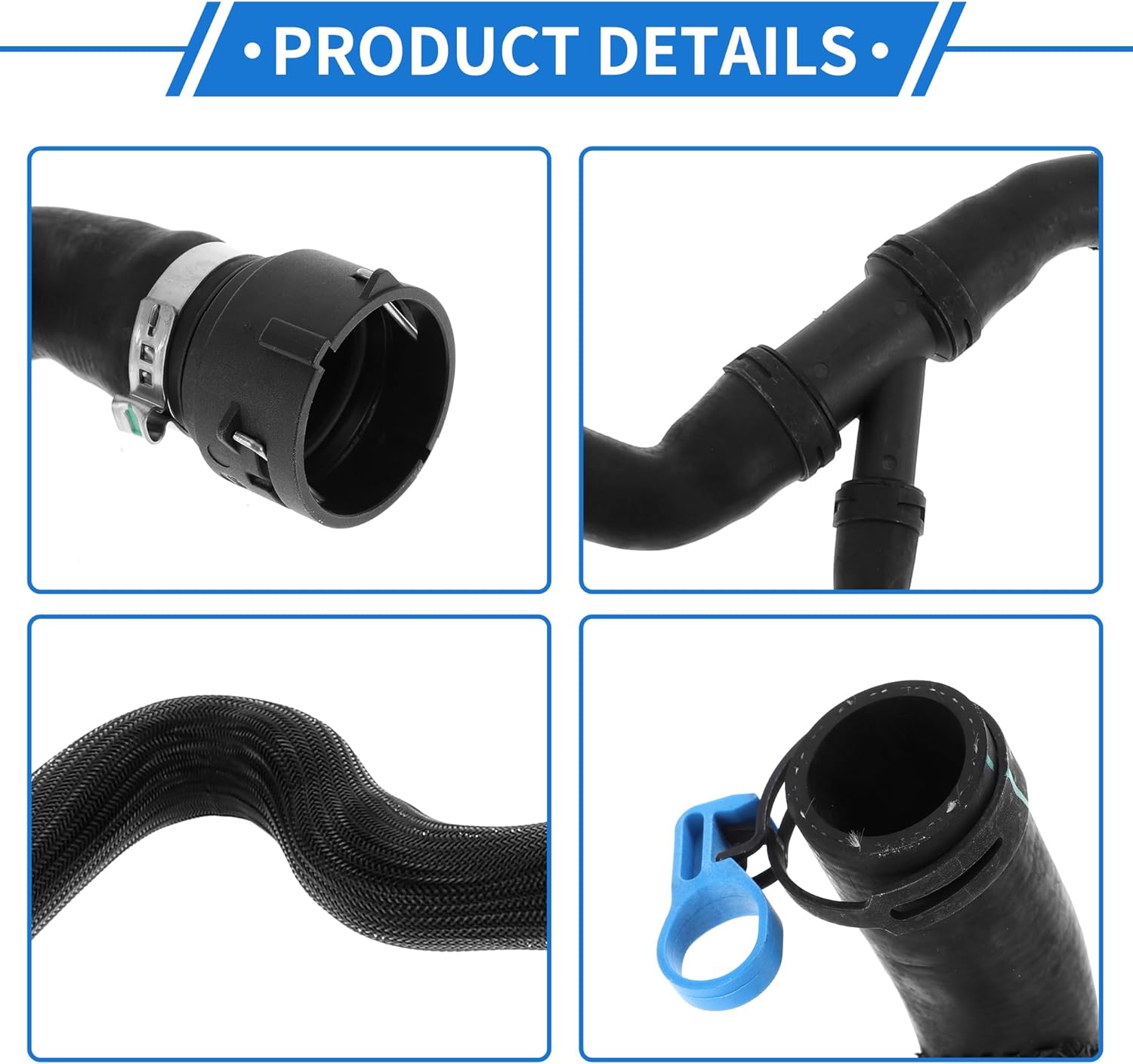 1 Pc Radiator Hose for Land Rover Range Rover Evoque 2.0L 2014-2017 Good Sealing Rubber Black Lower Heater Hose