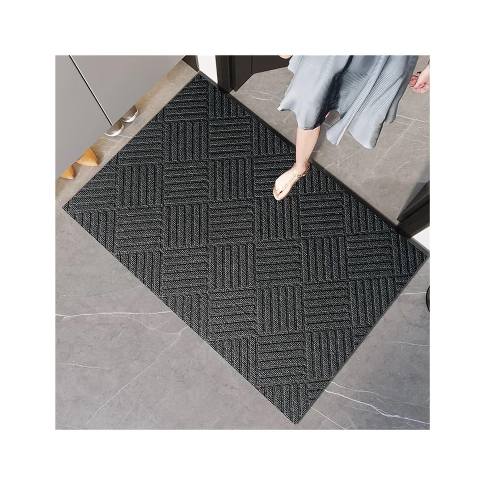 Tapis de porche et patio gris pour accueillir toute la famille