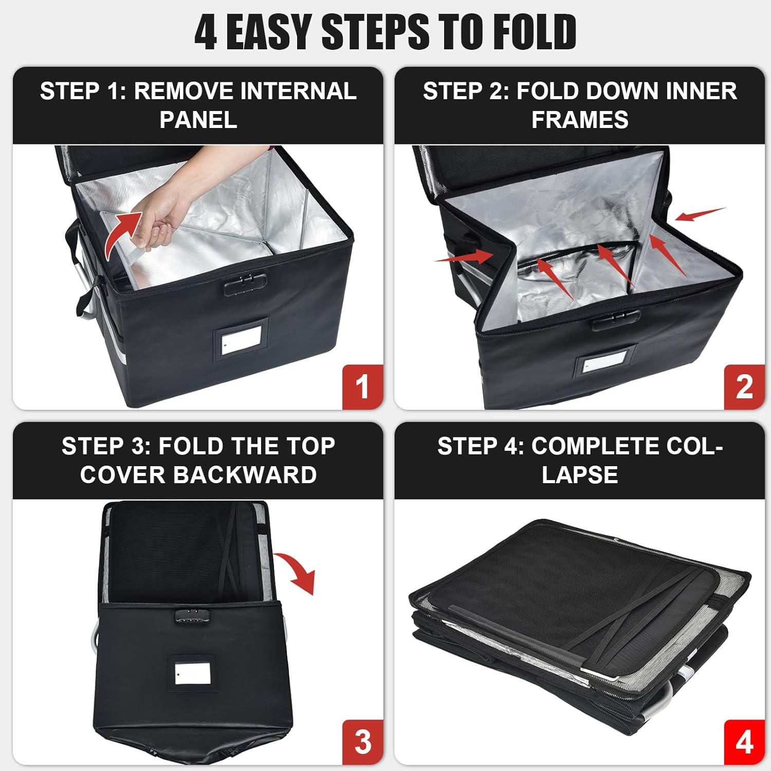 6200°F Upgraded Fireproof Document Box with 10-Layer Heat Decay Structure for Letter Legal Folders Home Office and Business Travel, 60L Portable Organizer with 3 Rails and Lock