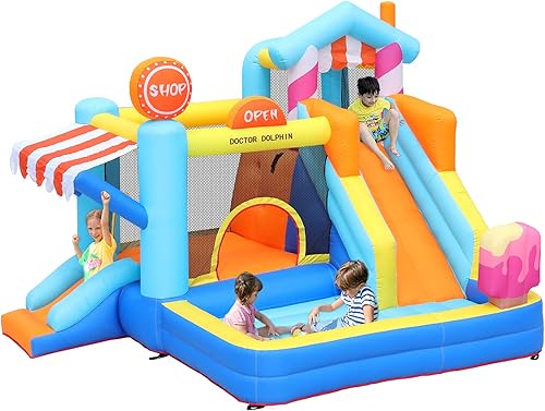 Casa inflable de rebote para niños divertidos, doble tobogán inflable para saltar casa inflable para niños de 2 a 12 años con soplador para uso en