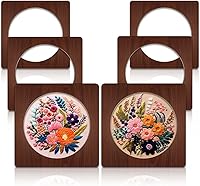 Wenqik 6-Pack Square Wood Embroidery Hoop Display Frames for 8 Inch Hoops - Cross Stitch Wall Hangers, DIY Craft Stands (No Hoops)