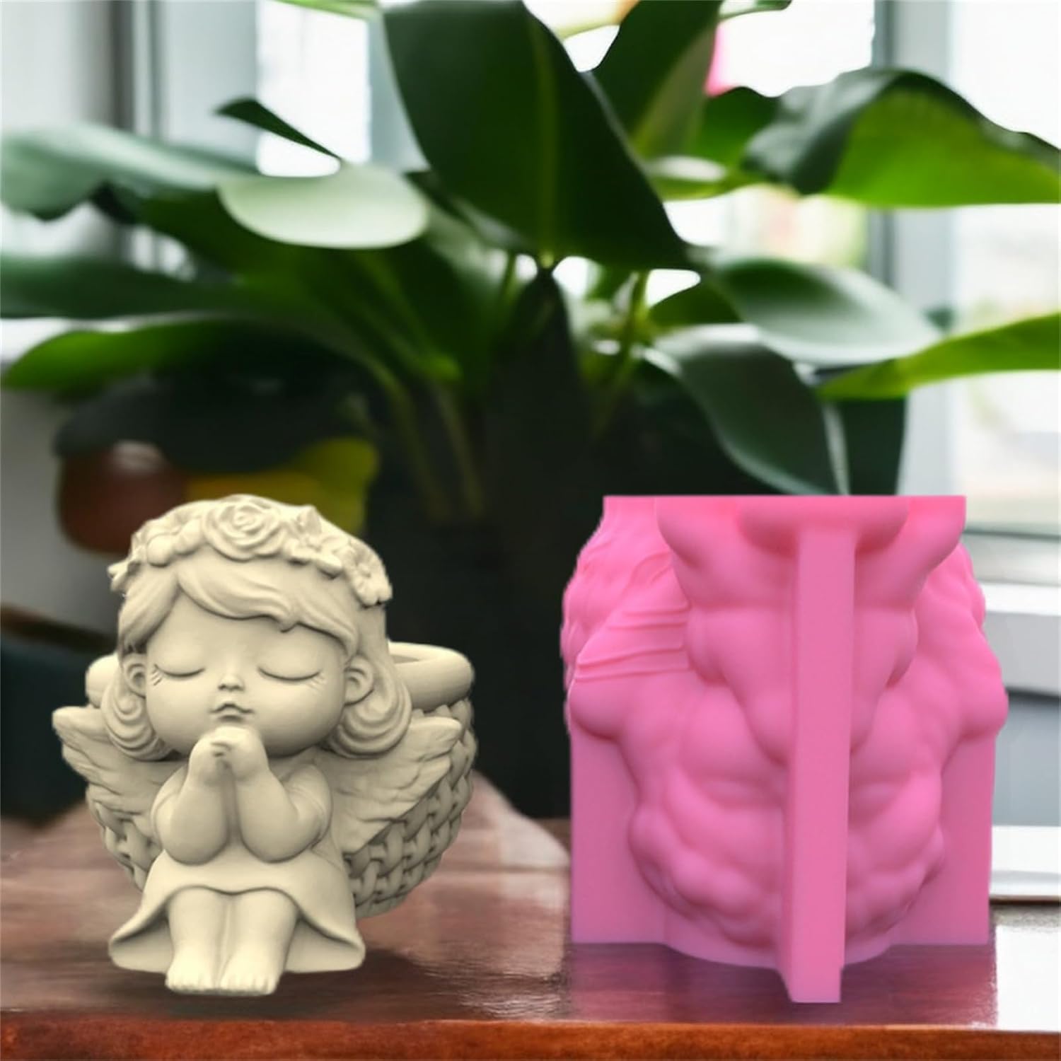 Lovely Girl Concrete Flower Pot Silicone Mold Succulent Planter Vase Pen Holder Cement Clay Mold Plaster Epoxy Resin Mould