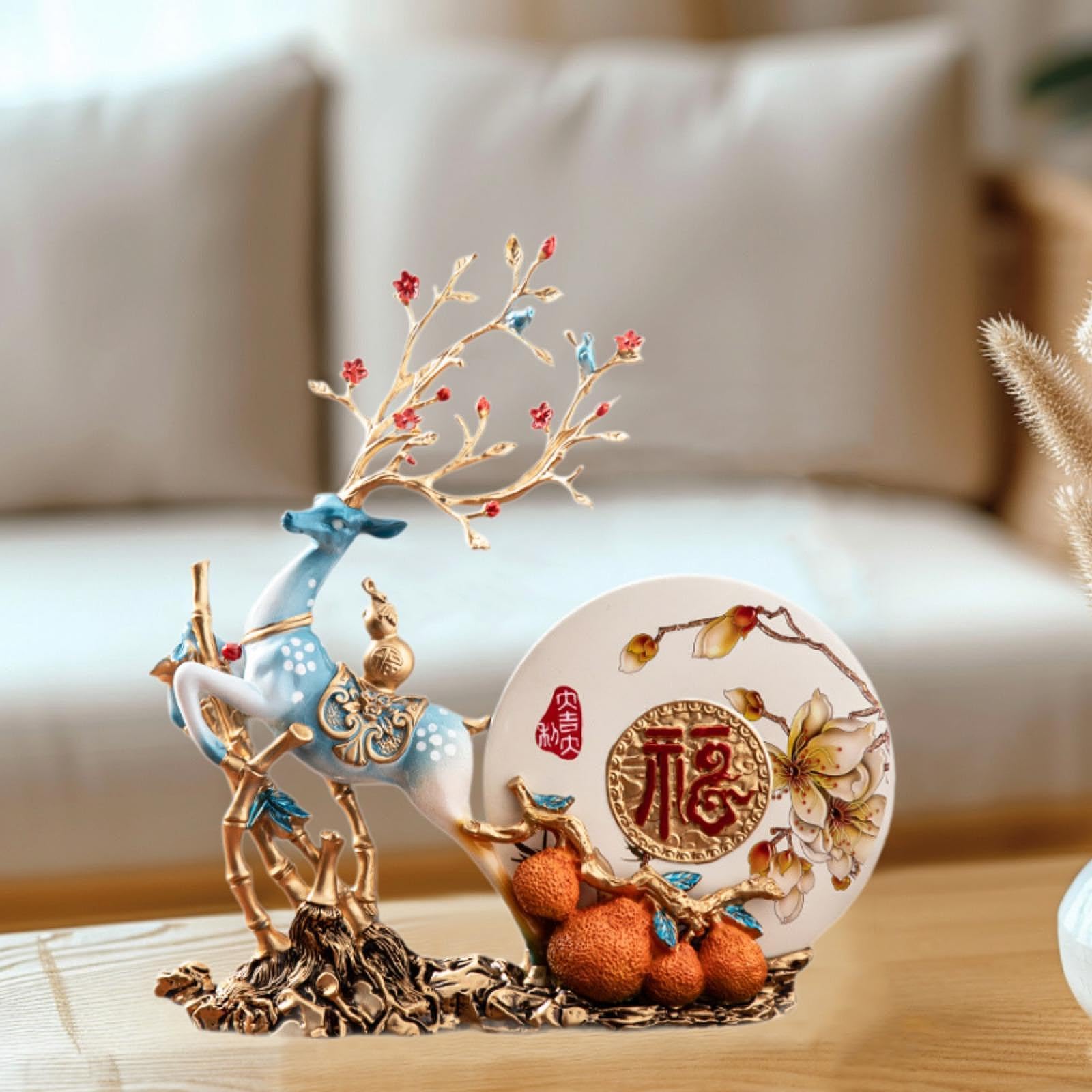 創造的な家のリビング装飾、陶磁器のニホンジカの置物