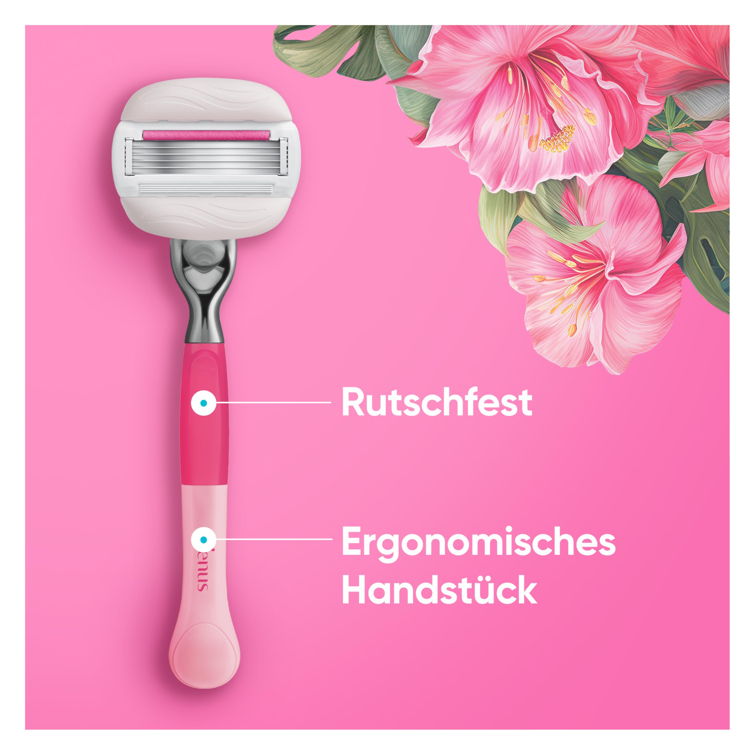 Gillette Venus Pro Comfortglide Tropical Rasierklingen Damen, 6 Origianl Ersatzklingen für Damenrasierer mit Granatapfel Duft
