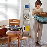Vista 5 de Cojín para silla, cojín grueso para el suelo, cómodo y suave, cojín de terciopelo para silla con lazos, cojín de meditación para dormitorio, balcón