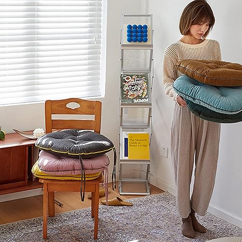 Miniatura 5 de Cojín para silla, cojín grueso para el suelo, cómodo y suave, cojín de terciopelo para silla con lazos, cojín de meditación para dormitorio, balcón,