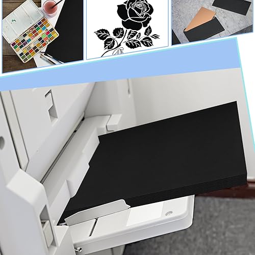 Miniatura 7 de 200 hojas de cartulina de color negro, tamaño carta, papel grueso, para manualidades, álbumes de recortes, fabricación de tarjetas de bricolaje, 8.5