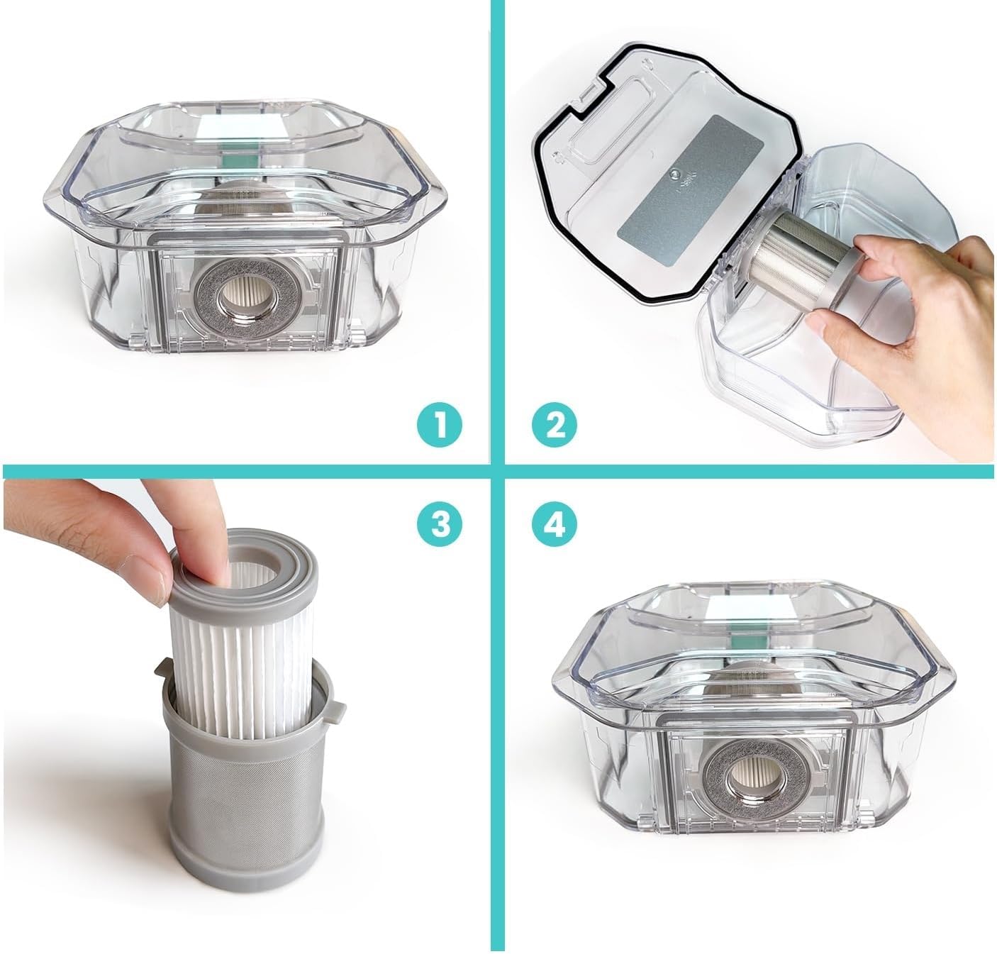 Compatible for Lefant，Filter Replacement Kit Suitable，Compatible for Lefant，M320 / M320G Robotic Vacuum Cleaner, 4 Pack