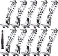 LEONTOOL 10-Pack 5-Inch K-Style Gutter Hangers with Pre-Inserted Rust-Resistant Screws & Magnetic Hex Socket - Easy Hidden Install
