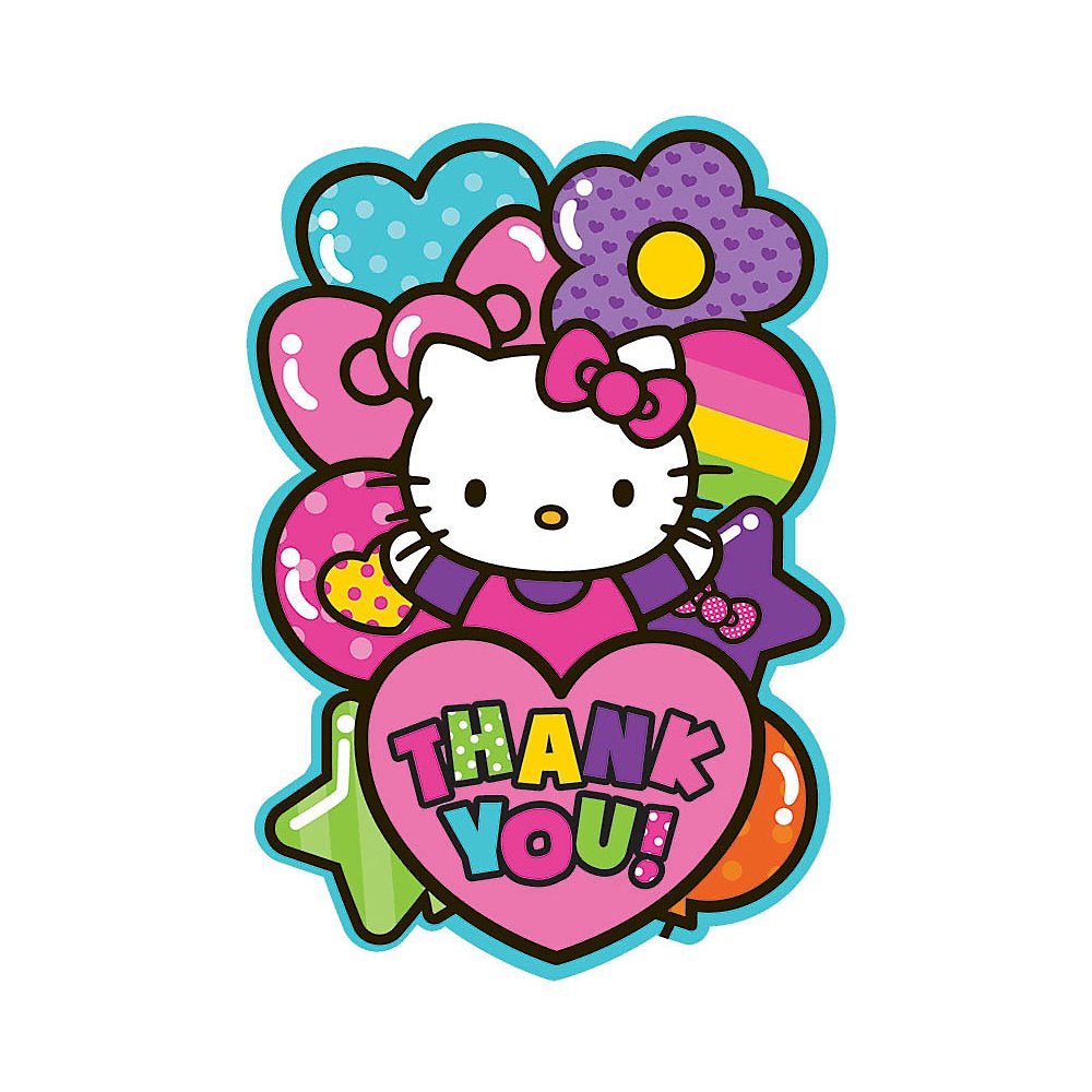 Amazon.co.jp: Hello Kitty Rainbow Thank You Notes (8) ハロー