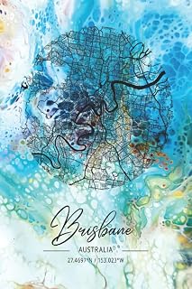 BRISBANE City Map Notebook: Journal with Lined Blank Pages (6x9 inches / 120 pages) | Mate Cover