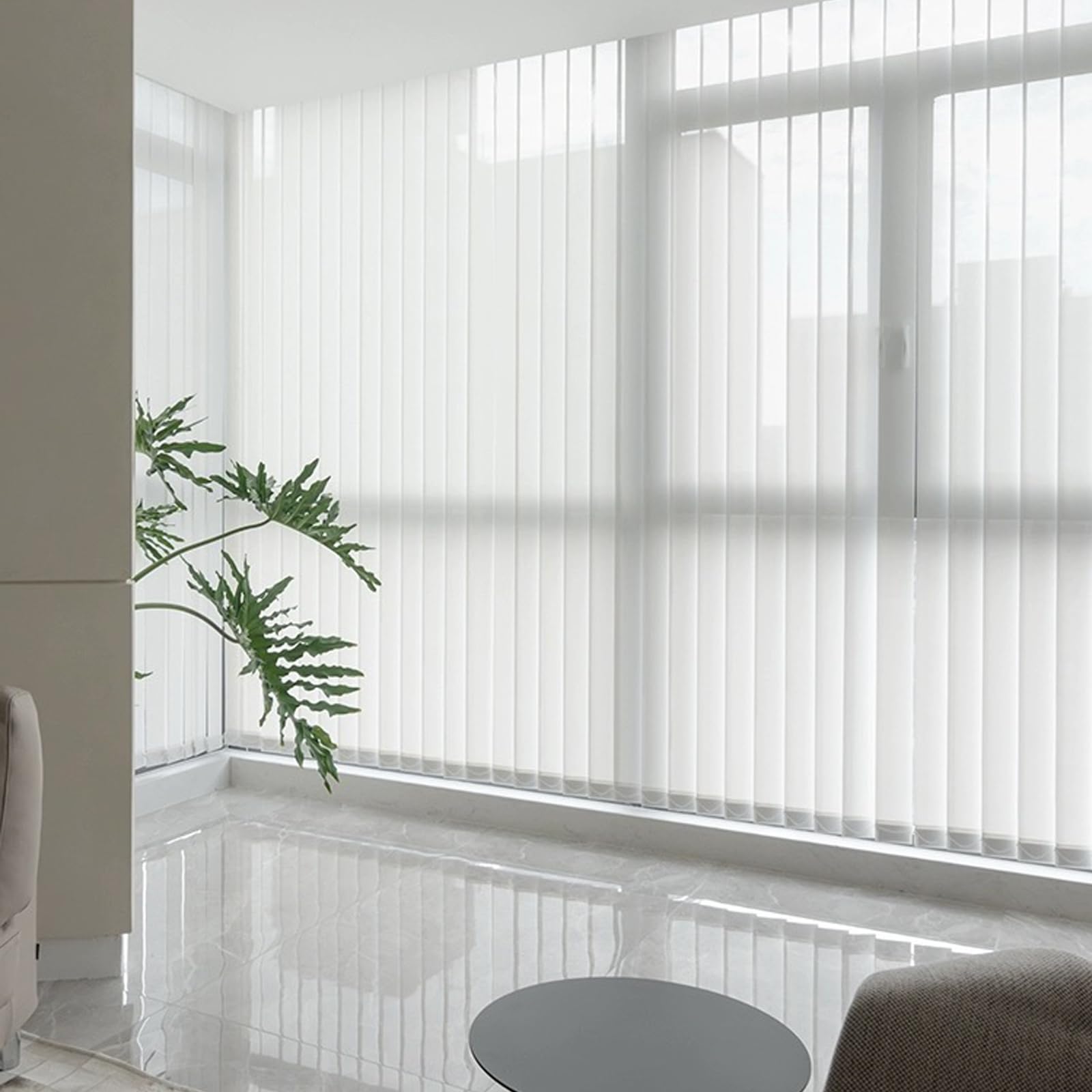 Cortinas verticales opacas personalizables de protección solar para ventanas (130 cm x 260 cm)