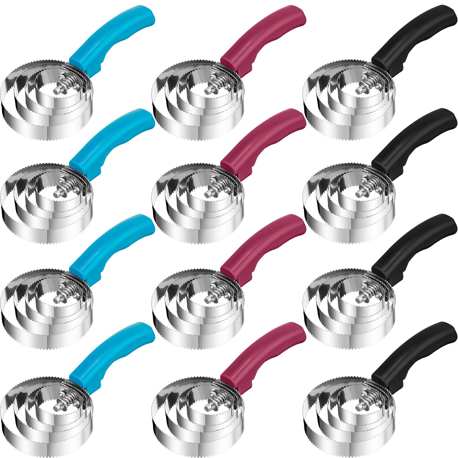Yaomiao- Paquete de 12 peines de metal para perros, cepillo de acero inoxidable reversible de 4 anillos, cepillo para caballos, raspador con mango de agarre cómodo para el cuidado de vacas, ovejas y c