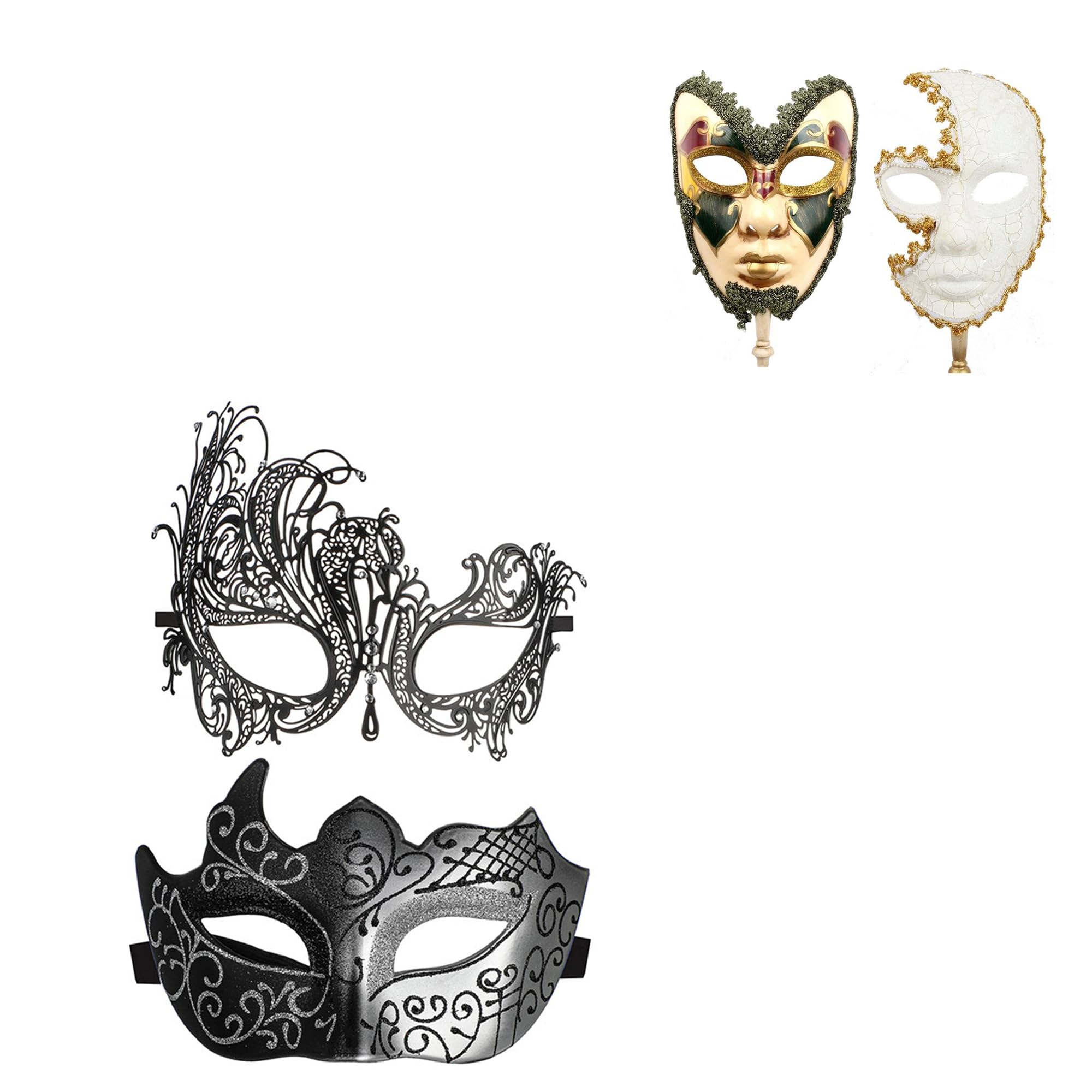 YU FENG Venetian Masquerade Mask Set Costume Mas