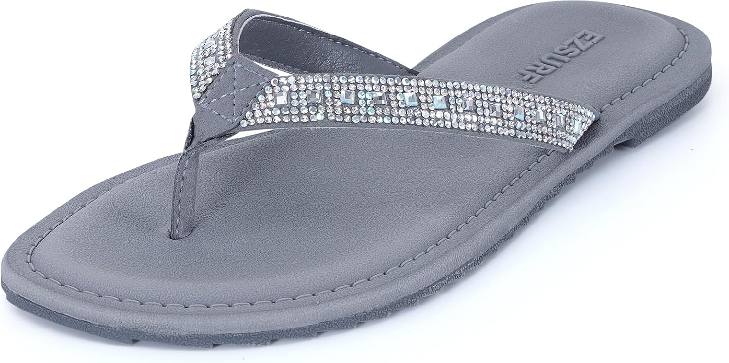 Womens Casual Flip Flops Comfortable Thong Flat Sandals Slip On Lightweight Slides For Walking And Shopping