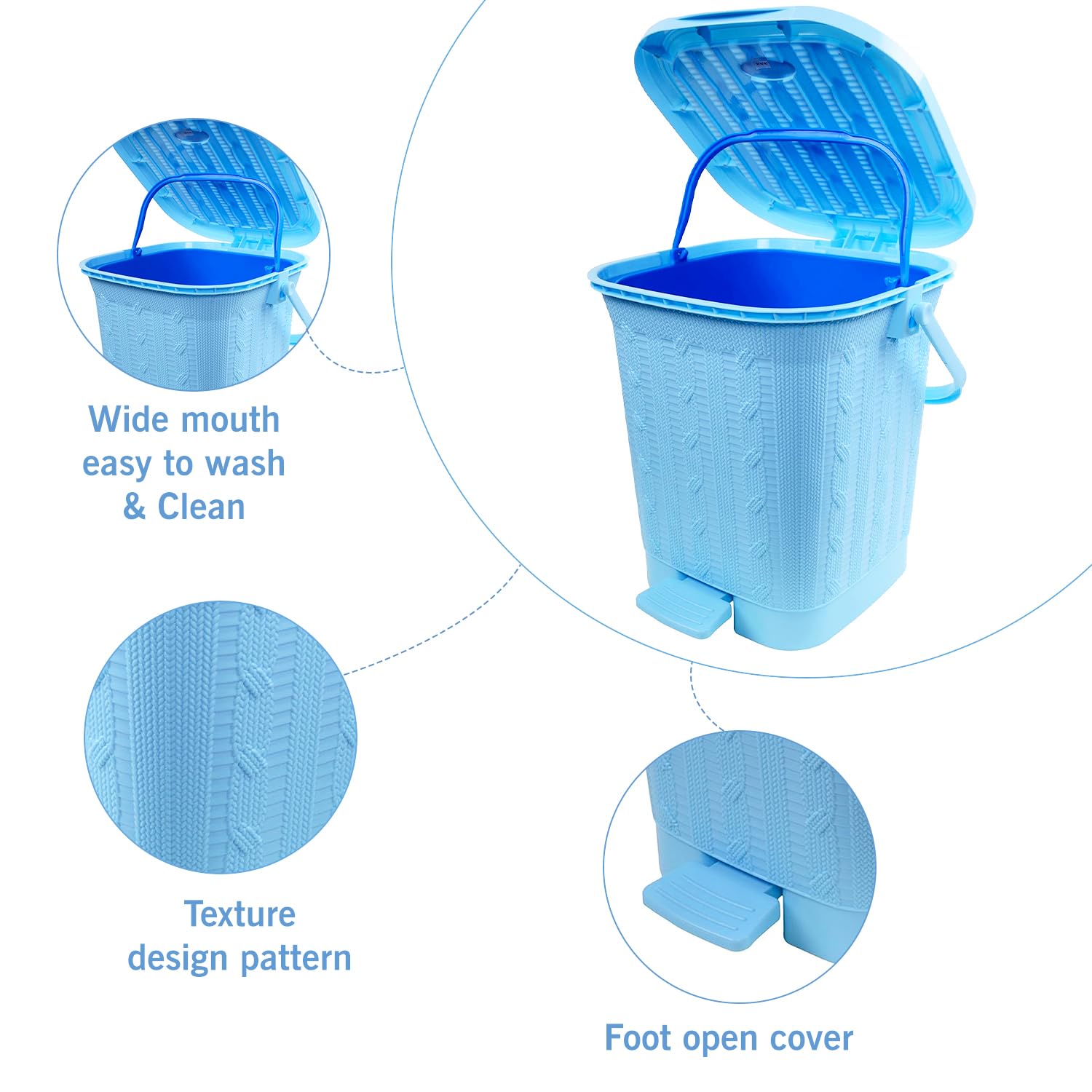 Nayasa Mikado Dustbin - Light Blue -4