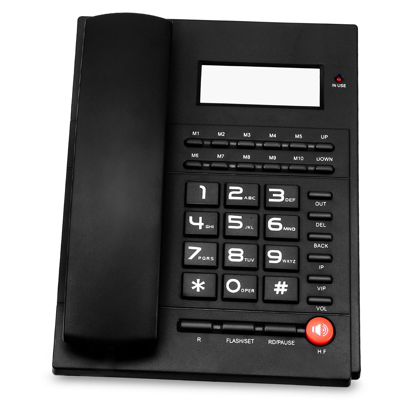 Telefono da Ufficio con ID Chiamante e Selezione Tono Telefono da Tavolo per Casa e Hotel Design Chiaro per Anziani Riconoscimento Chiamate e Volume