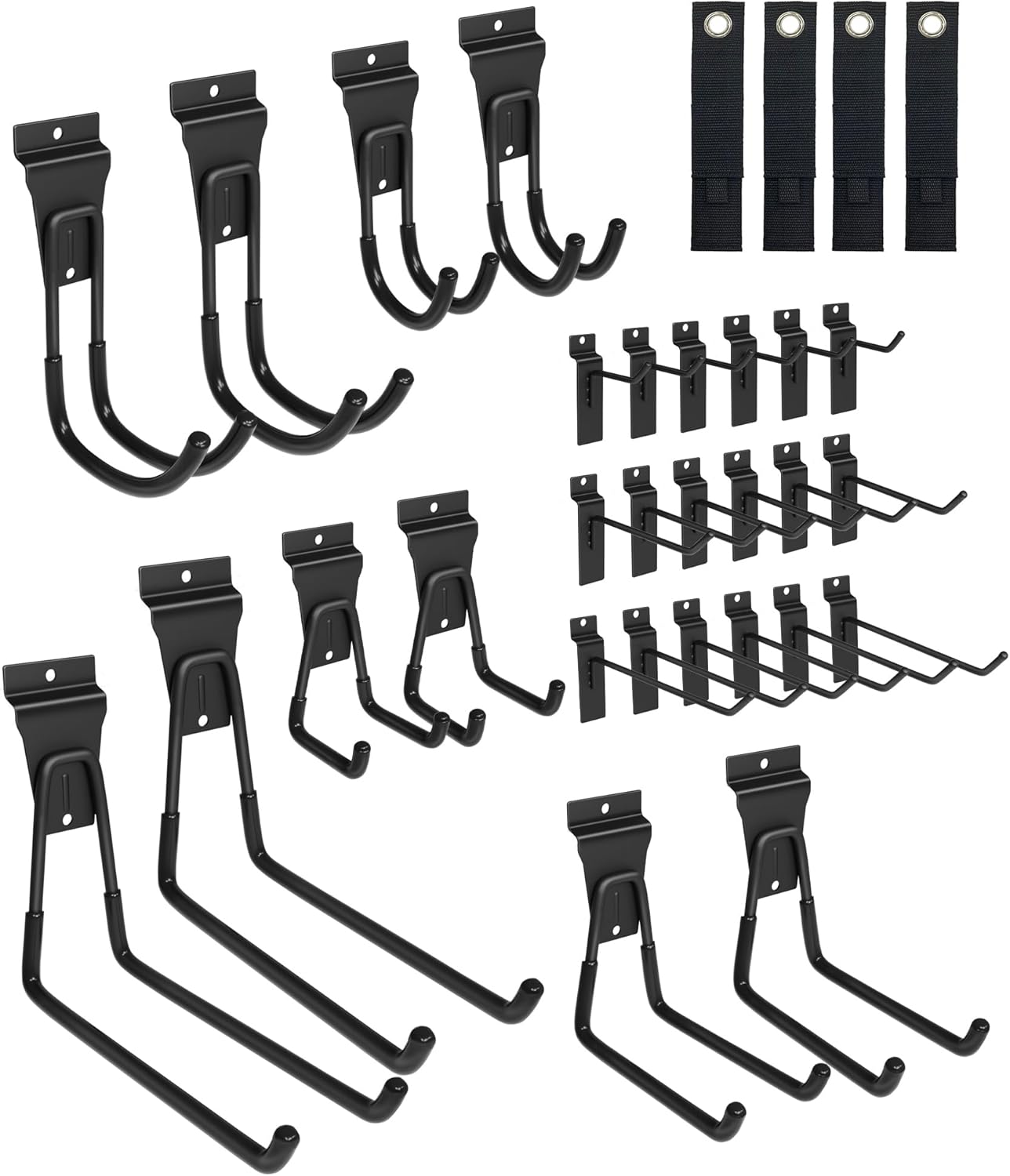 Heavy Duty Slatwall Hooks, 32 Pcs Slatwall Accessories, Multi Size Garage Slatwall Panel Accessory Utility Hooks, Slat Wall Hanging Hooks for Garages, Workshop, Retail Display, Shed Organization