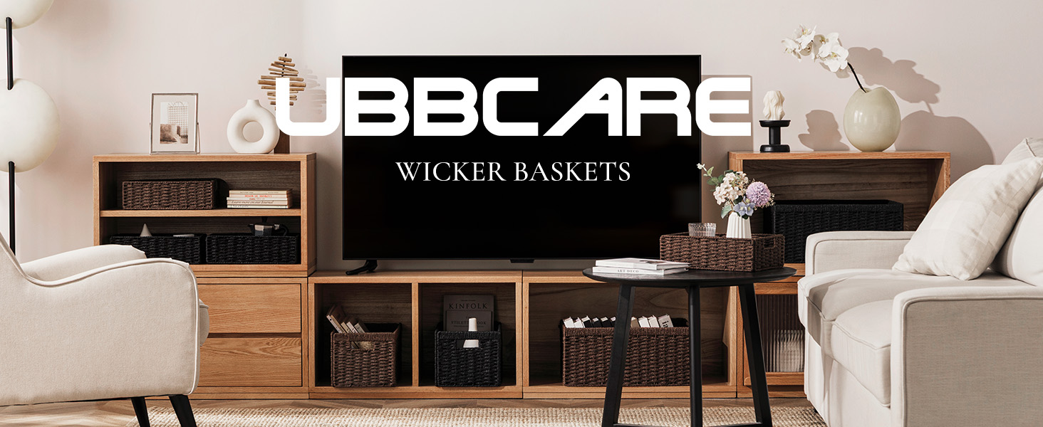 Amazon.com: UBBCARE 4 Pack Wicker Basket, 13.4L×8.3H×7.1W inch