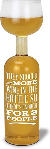 Vista 6 de Botella de vino de vidrio original de Bigmouth Inc, NOtamaño Un vaso