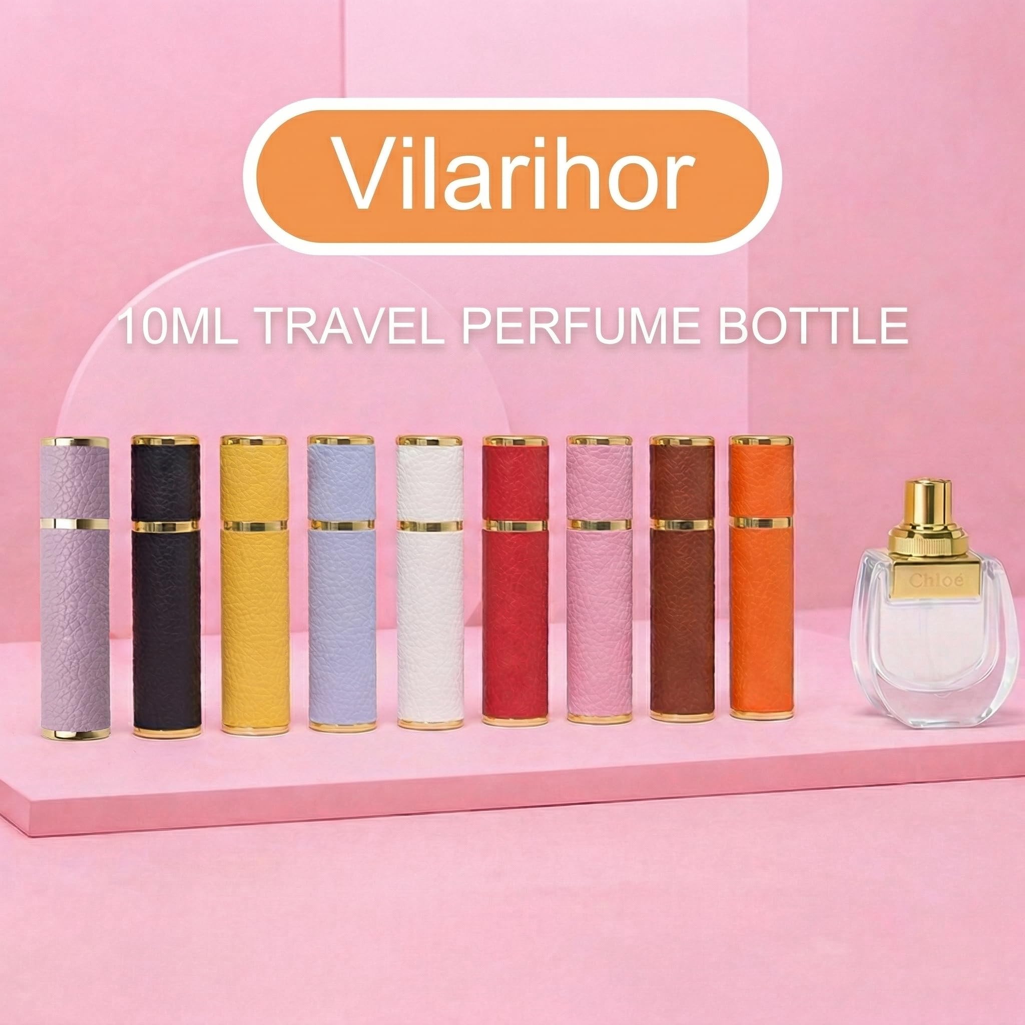 Mini botella de perfume recargable de viaje de 10 ml, atomizador de perfume portátil, pulverizador de colonia de viaje pequeño, diseño a prueba de fugas con 4 herramientas de recarga