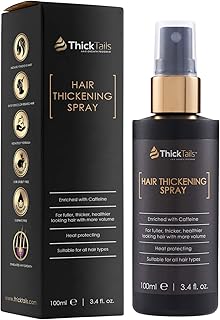 ThickTails Hair Thickening Spray | Get Thicker Hair in Seconds. Hair Thicken Tonic Products for Women. With Caffeine, Keratin for Root Growth. Volumizer Texturizing Styling Hairspray for Volume