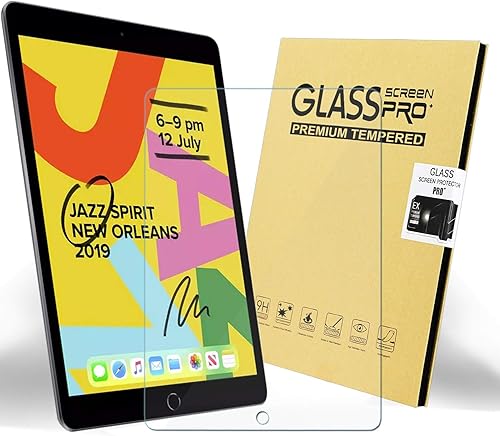 Miniatura 3 de KIQ Funda protectora protectora de pantalla de vidrio templado para iPad 9, 8, 7, 10.2, transparente, sensible al tacto, resistente a los arañazos,