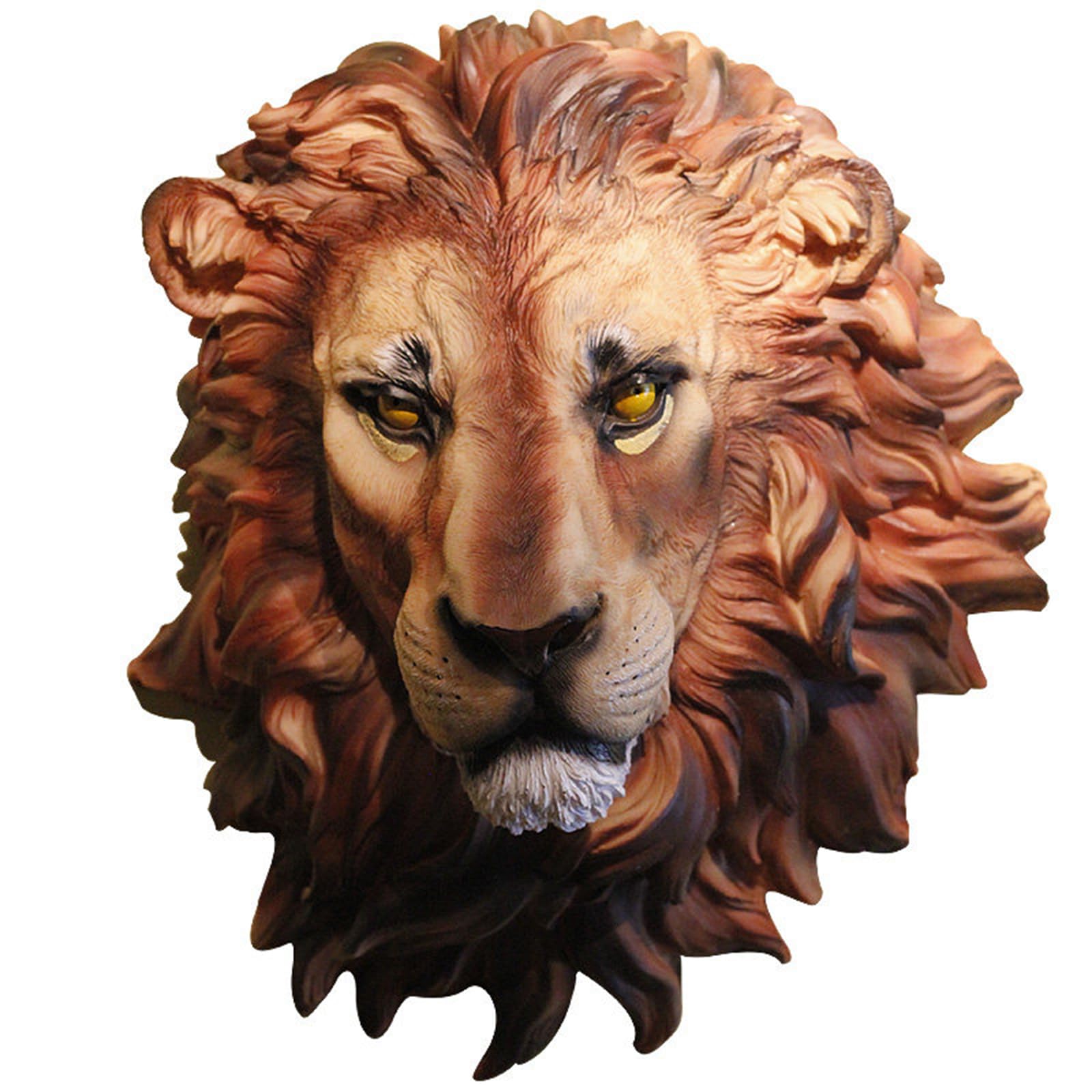 YXCQHZM Lion Head Wall Hanging - Resin Animal Head Wall Decoration - 3D Craft Lions Sculpture Hanging Animal Head Art Ornament