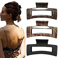 Vista 17 de Pinzas para el Cabello de 5 Pulgadas Irrompibles Negras XL Grandes Cuadradas Rectangulares Clip Clamp para Cabello Grueso Rizado Largo Mujeres