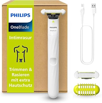 Philips OneBlade QP1924/30 Intimate Shaving Trimming & Shaving with Extra Skin Protection for a Closer and Comfortable Shave Without Shaving Completely Smooth