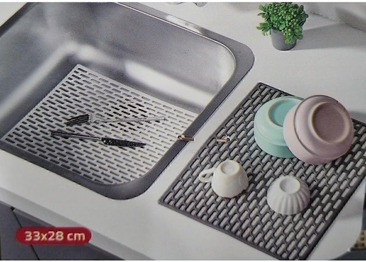 Seahome Dikdörtgen Silikon Lavabo Buzluk Matı 33X28 Cm ANTRASİT Renk 1 Adet Isglvb112