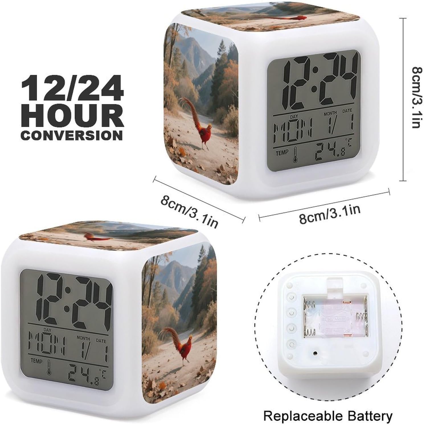 Golden Pheasant Digital Alarm Clock Alarm Clock for Bedroom image 2