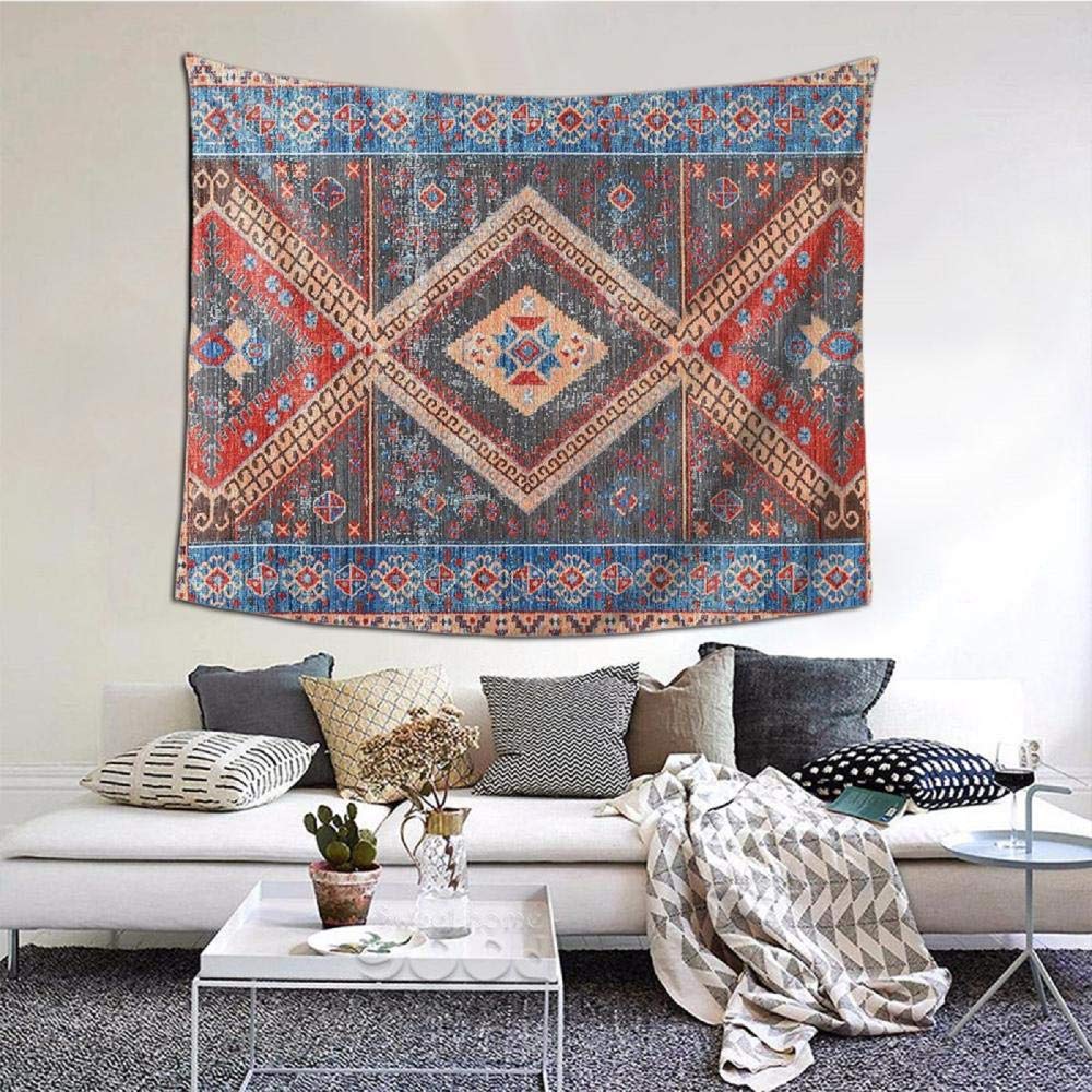 AdoDecor Arazzo orientale marocchino fattoria stile rustico arazzo da parete boho hippie arazzi antichi poliestere arredamento per la casa 200x150cm