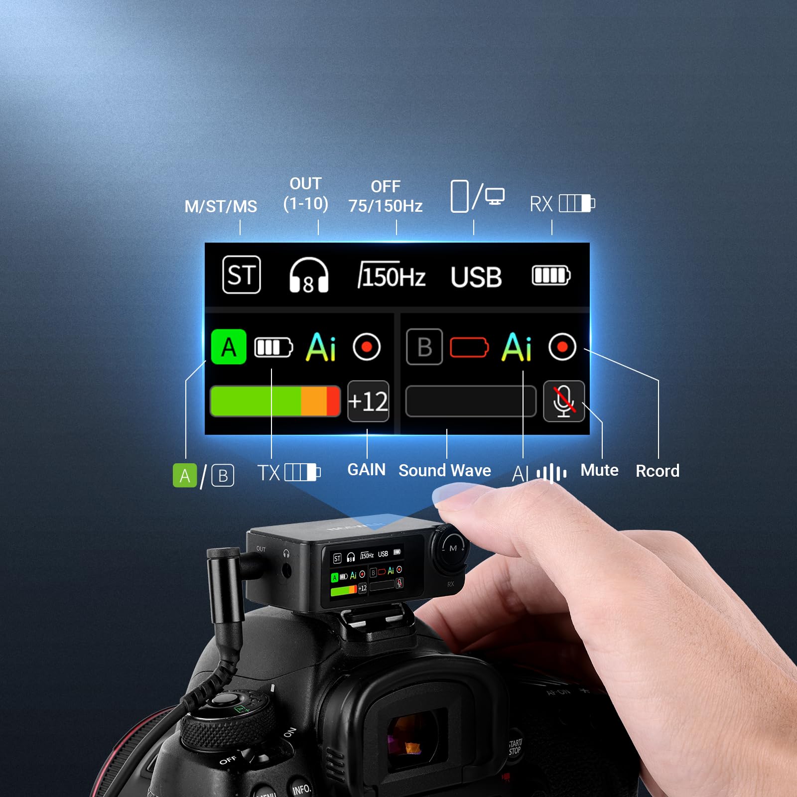 NEEWER CM36 Pro Bezprzewodowy mikrofon krawatowy, Micro USB C 48kHz 24/32 bit pływający 85dB SNR AI redukcja szumów głuchy niskie cięcie 8 GB bateria zapasowa 54 h 2,4G Zasięg 100 m 3,5 mm Monitoring