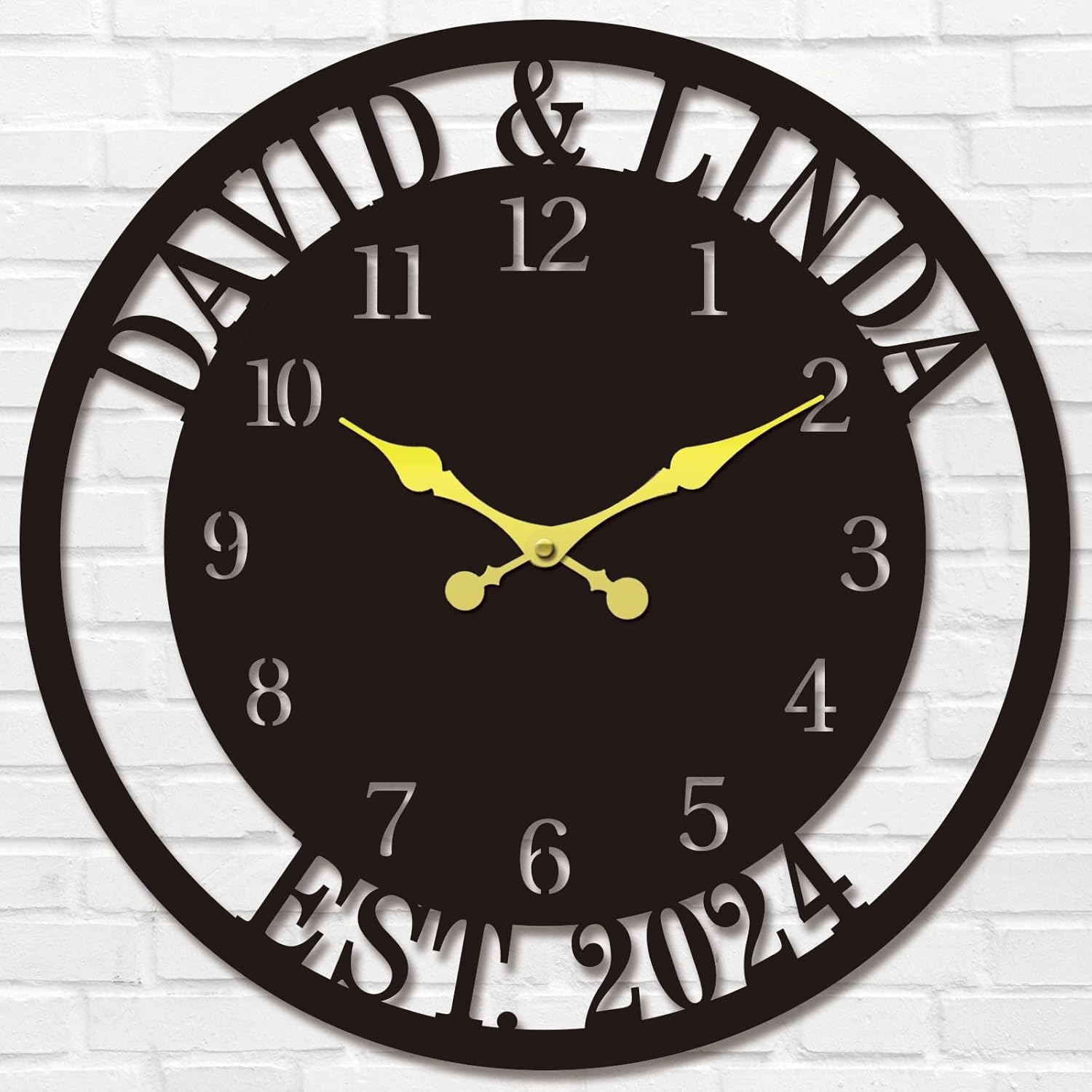 Personalized Metal Clock Sign, Custom Metal Clock,Personalized Gift, Black Gold and Silver Color Options, Housewarming Gift, Living Room Decor