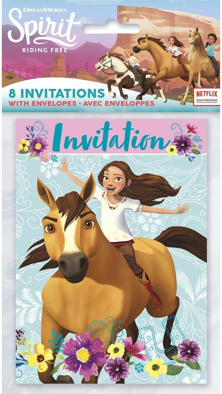Spirit Riding Free Party Invitations - 5.5” x 4”, 8 Pcs