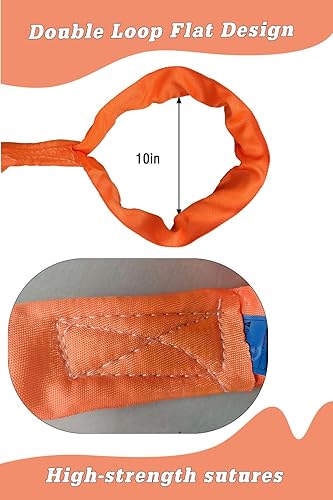 Miniatura 4 de Eslinga redonda doble de 26,000 libras, 13 pies, de poliéster, sin fin, para elevación de objetos pesados, eslinga de elevación de poliéster