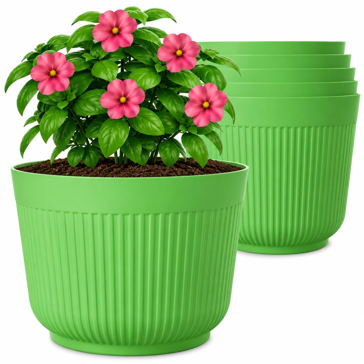 TECHBLAZE 12" Flower Pots - Pack of 8 -8 TECHBLAZE 12" Flower Pots - Pack of 8 -8